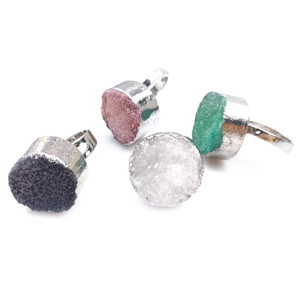natural gemstone Gemstone Electroplated Single Loop Handmade Making Index Finger Joint Ring Jewelry