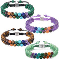 HIGH QUALITY 6mm Malachite Lava Agate Tiger Eyes Amethyst Beads Adjustable 7 Chakra Natural Stone Bracelet Jewelry for Women