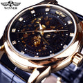 Winner Mechanical Watch Luxury Clock Male Skeleton Leather Hollow Men Wrist Watches Sport T-WINNER Dropshipping Montre Homme