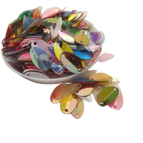 8*13mm 2 Hole Sewing Pvc Sequins Bulk Wholesale Diy Garment Bag Decoration Bridal Evening Dress Folded Oval Bulk Loose Sequins