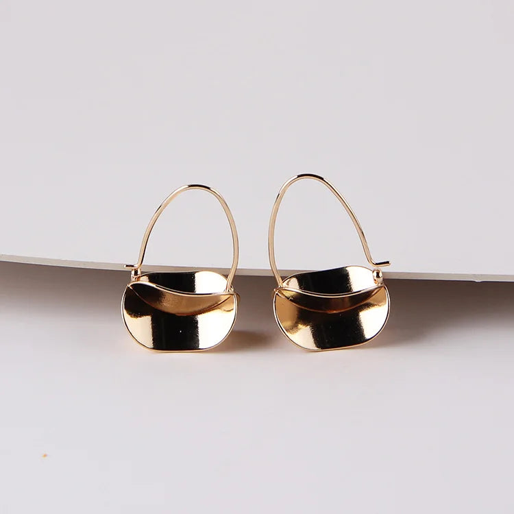 Latest Design Brass Gold Plating Customized Stud Earrings Fashion Women Irregular Metal Ingot Earrings