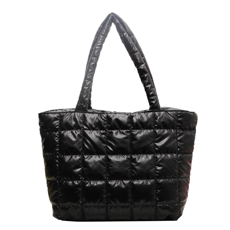 2024 New Large Capacity Quilted Tote Bag for Women Casual Minimalist Design with Dual Handles and Zipper Closure Wholesale