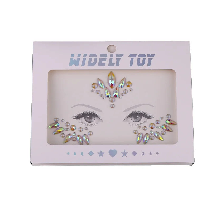 Hot Sale Crystal Face Jewels Sticker Pack for Festival