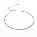 Wholesale Women Square Tube Curved Bar Box Chain Ankle Bracelets Silver Charm Anklets 925 Sterling