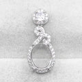 Sterling Silver 9*11mm Semi Mount Pendant Empty Frame Blank Support Setting S925 Base Holder Without Center Stone for DIY Inlay