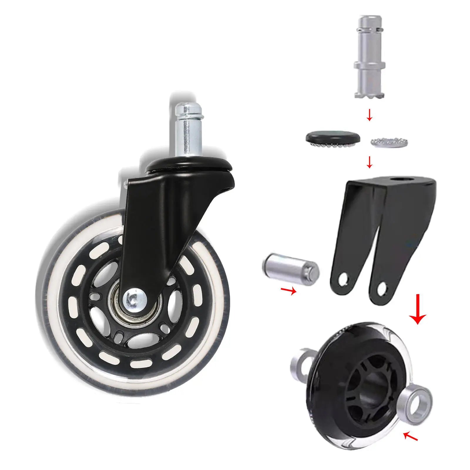 Wholesale Furniture Caster Office Chair Swivel Nylon Caster 1.5/2  Inch 30mm 40mm 50mm Steel Caster Wheel