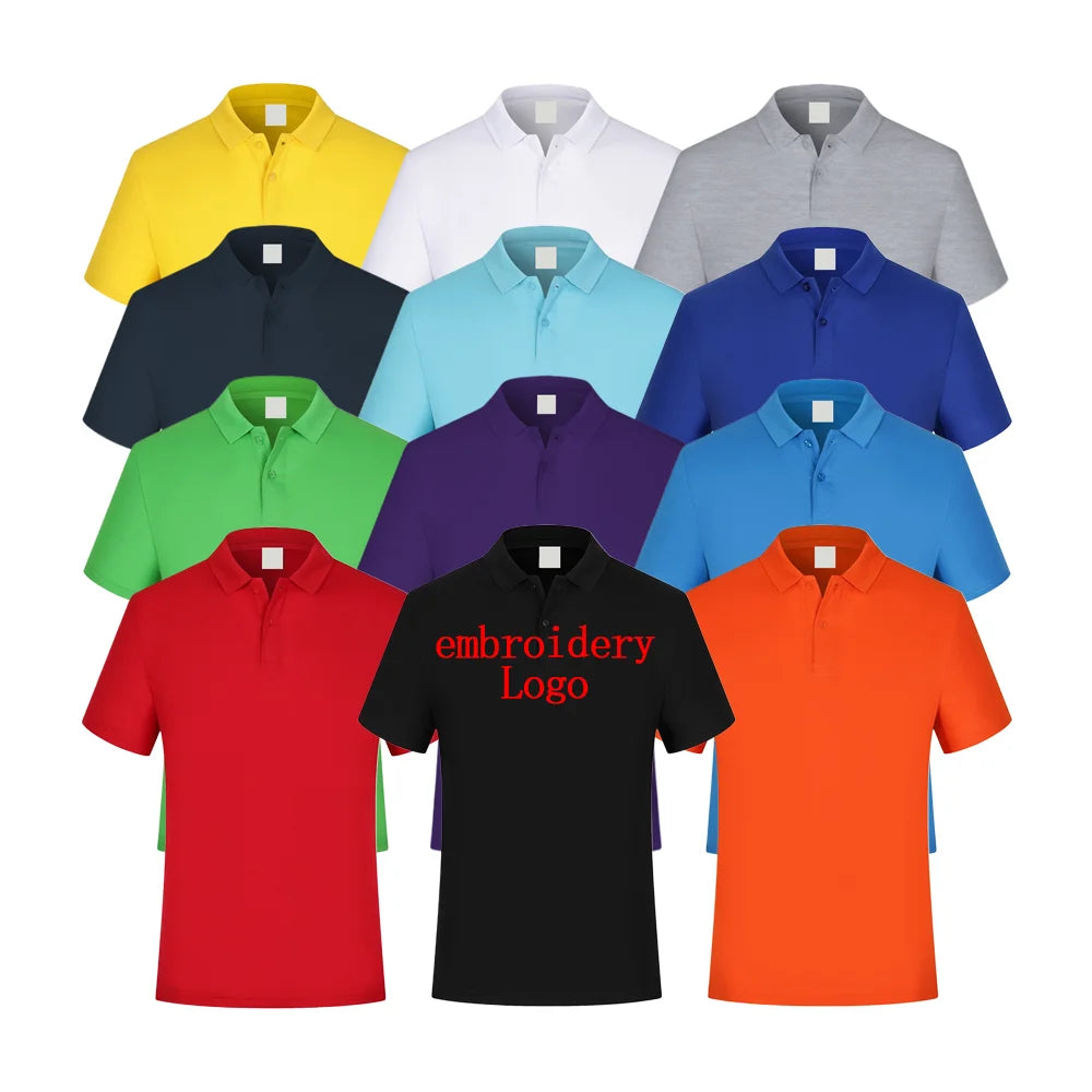 Polyester Polo Shirts with Custom logo Polo with Embroidery logo Business Advertising Promotional Work Shirt Uniform Shirt Polo