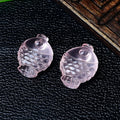 Feng Shui Style Natural Rose Quartz Fish Pendant and Rough Stone Carved Bracelet Necklace Accessory for Abundance Every Year
