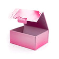 Custom Luxury Pink Gradient Flip-Top Paper Gift Box with Glossy Lamination for Storage and Packaging