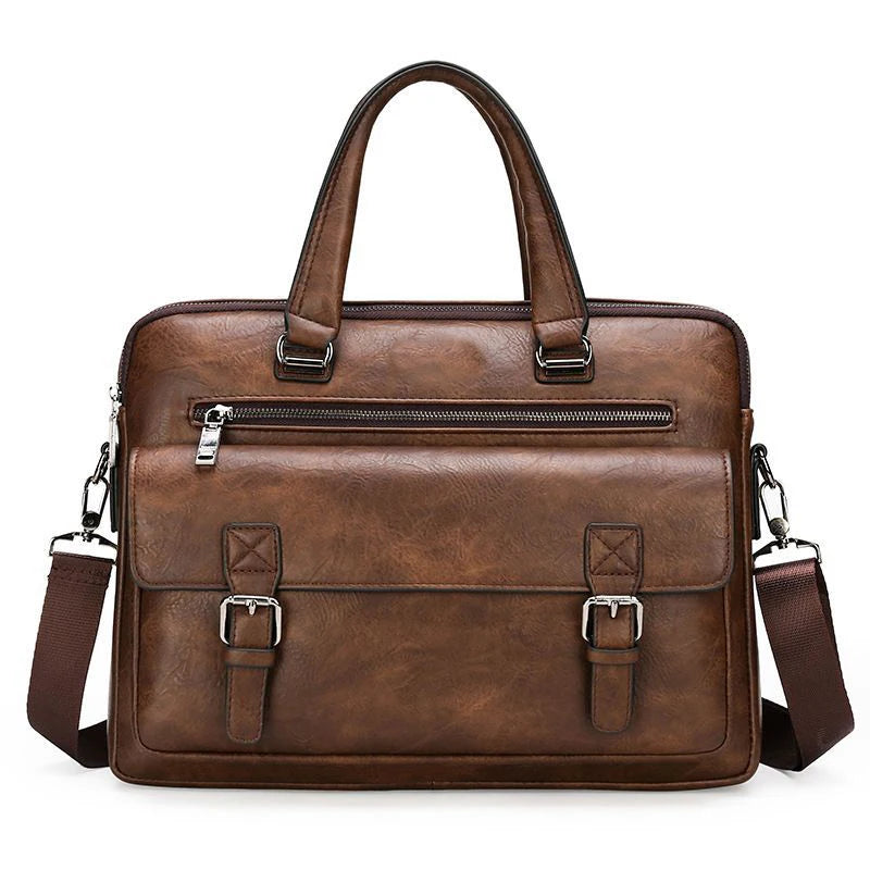 0802 Two Colors Custom Wholesale Crossbody Hard Black Men PU Leather Attache Case MegaBDM