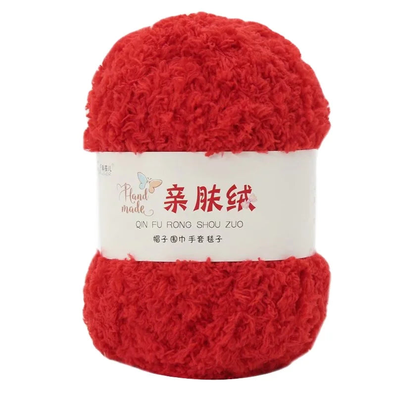 Wholesale 100% Cotton Blended Fancy Yarn 3 Strands Coral Velvet Acrylic Yarn 50g Dyed Fabric for Knitting and Weaving