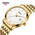 NIBOSI 2567 Luxury Gold Simple Classic Men Watch Luminous Wristwatches Stainless Steel Quartz Watches