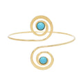 Fashion Gold Color Green Color Turquoise Beads Women Arm Bracelet Armband Cuff  Bangle
