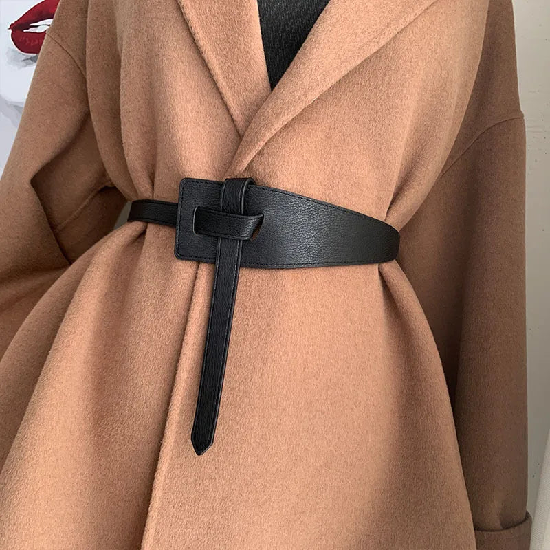 Spot Wholesale New Coat Belt Female Contracted Joker Knot Belt Waist Show Thin Retro Trend Waist Seal Belt MegaBDM