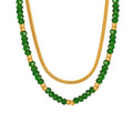 Alin Green Emerald Nature Stone Beads Handmade Necklaces From Semi-Precious Crystal Necklaces