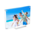 Custom 4x6 Clear Double Sided Acrylic Photo Frame with Magnetic Display Support Stand for Home Office