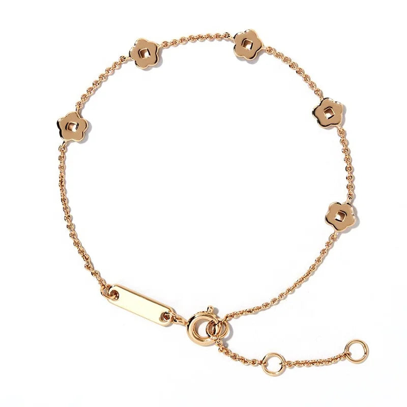 Milskye Girls Fancy Gift 925 Silver Plated 14k Gold Plated Flower Bracelet