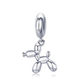 925 Sterling Silver Balloon Dog Dangle Charm Pendant for Bracelets & Necklaces Cute & Fashionable Women DIY Jewelry Gift SCC981