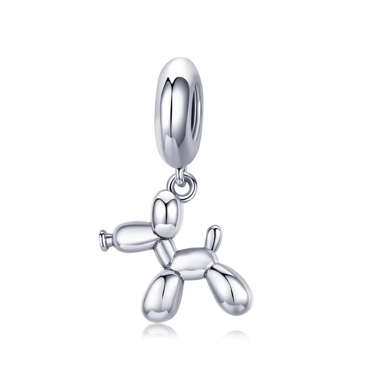 925 Sterling Silver Balloon Dog Dangle Charm Pendant for Bracelets & Necklaces Cute & Fashionable Women DIY Jewelry Gift SCC981