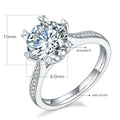 Custom 3.0 Carat Women's Engagement Ring Classic 925 Sterling Silver Platinum Plated Moissanite Diamond Rings
