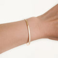 Fashion Waterproof Jewelry Tarnish Free Stainless Steel 18K Gold Plated Thin Flat Snake Chain Bracelet for Women YF2945