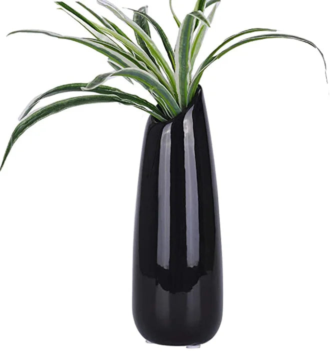 Hot 9.8" White Elegant Home Decor Ceramic Vase Creativity Oblique Opening Design Desktop Decor Vase for Home Office Decoration