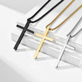 Minimalist Stainless Steel Cross Pendant Necklace Unisex Waterproof 18k Gold Plated Cross Necklace for Gift MegaBDM