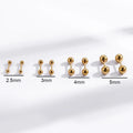 2023 New Stainless Steel 18K Golden Bean Screw Ball Cartilage Ear Bone Nail Piercing Jewelry
