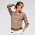 Women's Lightweight V-Neck Pullover Sweater Breathable Cotton Blend Knit Top for Spring/Summer