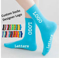 Personalized Custom Logo Spring Gym Crew Socks Men Women Jacquard Embroidery Sport Athletic Cotton Sport Socks