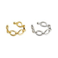 925 Silver Minimalist C Shaped Link Chain Ear Bone Clip Earrings Single Piece Cuff Earrings for Women Gifts