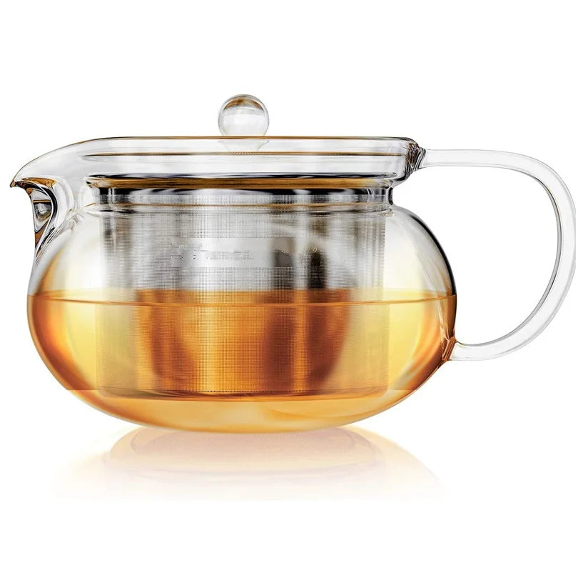 12oz 15oz 2-in-1 Heatproof  Borosilicate Glass Tea Kettle Tea Maker Glass Tea Pot with Removable Loose Steel Filter