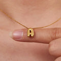 Stainless Steel Jewelry Joyas De Acero Inoxidable Custom Dainty Small Bubble Letter Balloon Initial Necklaces for Women