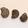 Fashion Classic Natural Shell Jade Conch Shape Antique Bronze Plated Gemstone Ring for Party Daily