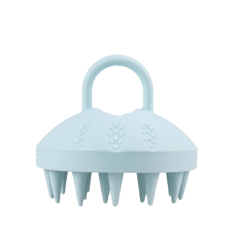 Free Samples Full Silicone Scalp Massager Portable HairBrush Custom Logo Color Silicone Round Brush Eco-friendly Head Massager