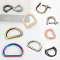 Nolvo 1" Inch Weld Black Flat D Ring Screw Handbag Metal D Ring Buckle for Bag Fittings Adjustable Removable D-Ring 25Mm