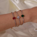 Vintage Female Stainless Steel Color Diamond Zircon Gold-Plated Titanium Steel Tennis Bracelets Stylish  Fine Sense Gift Jewelry