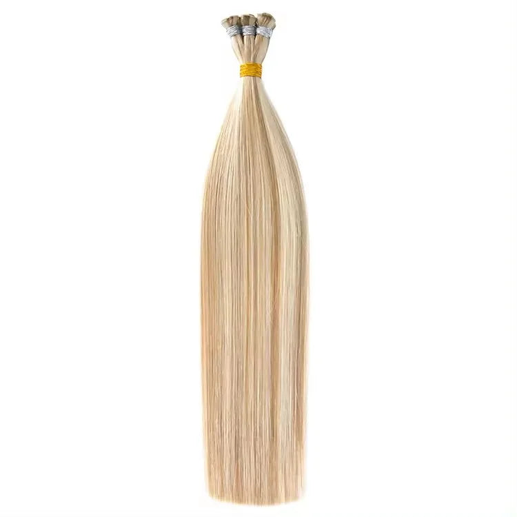 Wholesale Factory Price Russian Single Donor Hair Genius Weft Double Drawn Genius Weft Human Hair Extensions for White Woman
