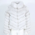 2023 Luxury Whole Genuine Leather Real Fox Fur Coat for Women Winter Jacket Outerwear Furry Collar Streetwear Genuine Fox Coat