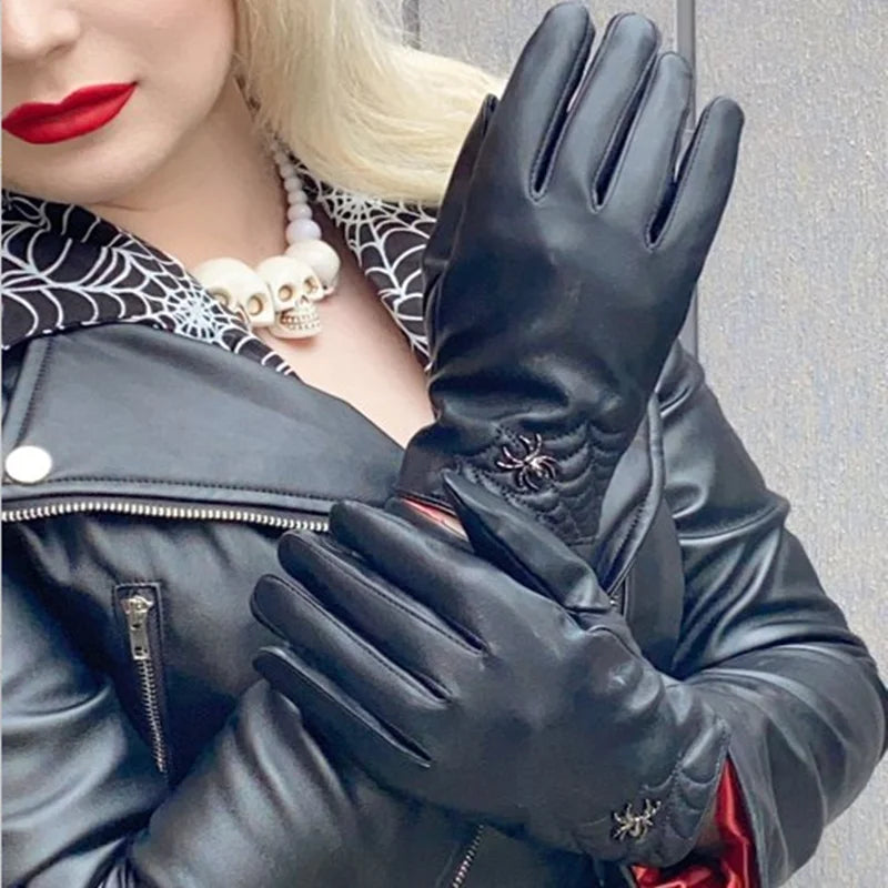 Custom Women Spring Smartphone Bike Riding Girls Sexy Pu Leather Gloves