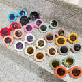 Wholesale Fashion Sun Flower Children's Sunglasses Matting Cute Baby Toddler Little Girls Round Frame Flower Sunglasses