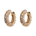 SP Simple Fashion Colorful Zircon Earrings Geometric Faux Pearl Rhinestone C Shape Zircon Hoop Earrings