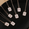 Fashion Gold Plated Twisted Link Chain Necklace for Women Initial Letter A-Z 26 Trendy Rhinestone Initial Necklace