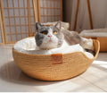 China Wholesale Custom Breathable Waterproof Japanese Style Cats Nest Handmade Knitted Round Rattan Dog Pet Bed