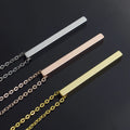 Minimalist Rose Gold Name Necklace - Personalized Stainless Steel Bar Pendant