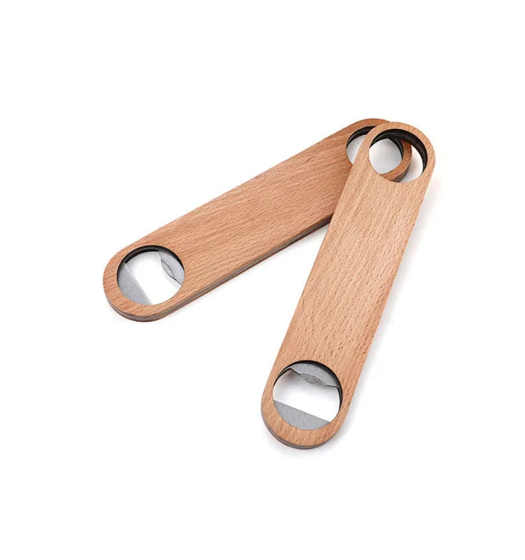 Custom Logo Wood Beer Bottle Opener Wooden Handle Bartender Bottle Opener for Promotion Gift