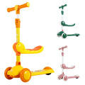 Lightweight 3 PU Light-Up Wheels Kick Scooter for Kids Removable Seat & Rear Brake Child Toy Foldable Plastic for Outdoor Use