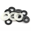 M2 M3 M4 M5-M20 Black/White Nylon Flat Washer Plastic Plane Spacer Gasket O Ring Washer for Screw MegaBDM