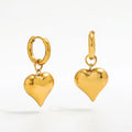 New Trendy Earring 18K Gold Plated Chunky Heart  Hoop Earrings for Women Stainless Steel Earrings Wholesale