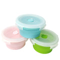 Fiambrera De Silicona 4 Pcs Well sealed Foldable Set Silicone Collapsible Food Container with Lid